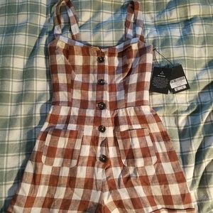 Reformation Coconut Jumpsuit - Plaid / Gingham